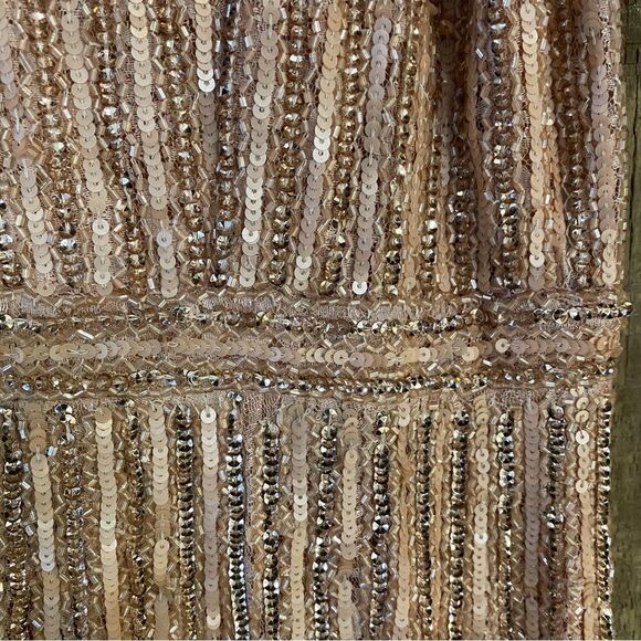 NWT Mac Duggal Sequined Sleeveless Plunge Neck Flowy Gown dress rose pink 10 - Picture 13 of 13